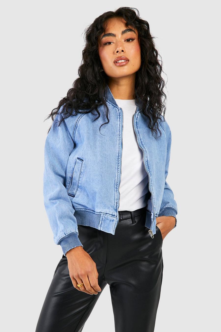 Premium Denim Bomber | boohoo USA Premium Denim Bomber | boohoo USA